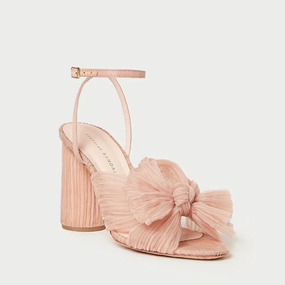 NEW NIB Loeffler Randall Camellia Beauty Pleated Bow Heels - Picture 2 of 10